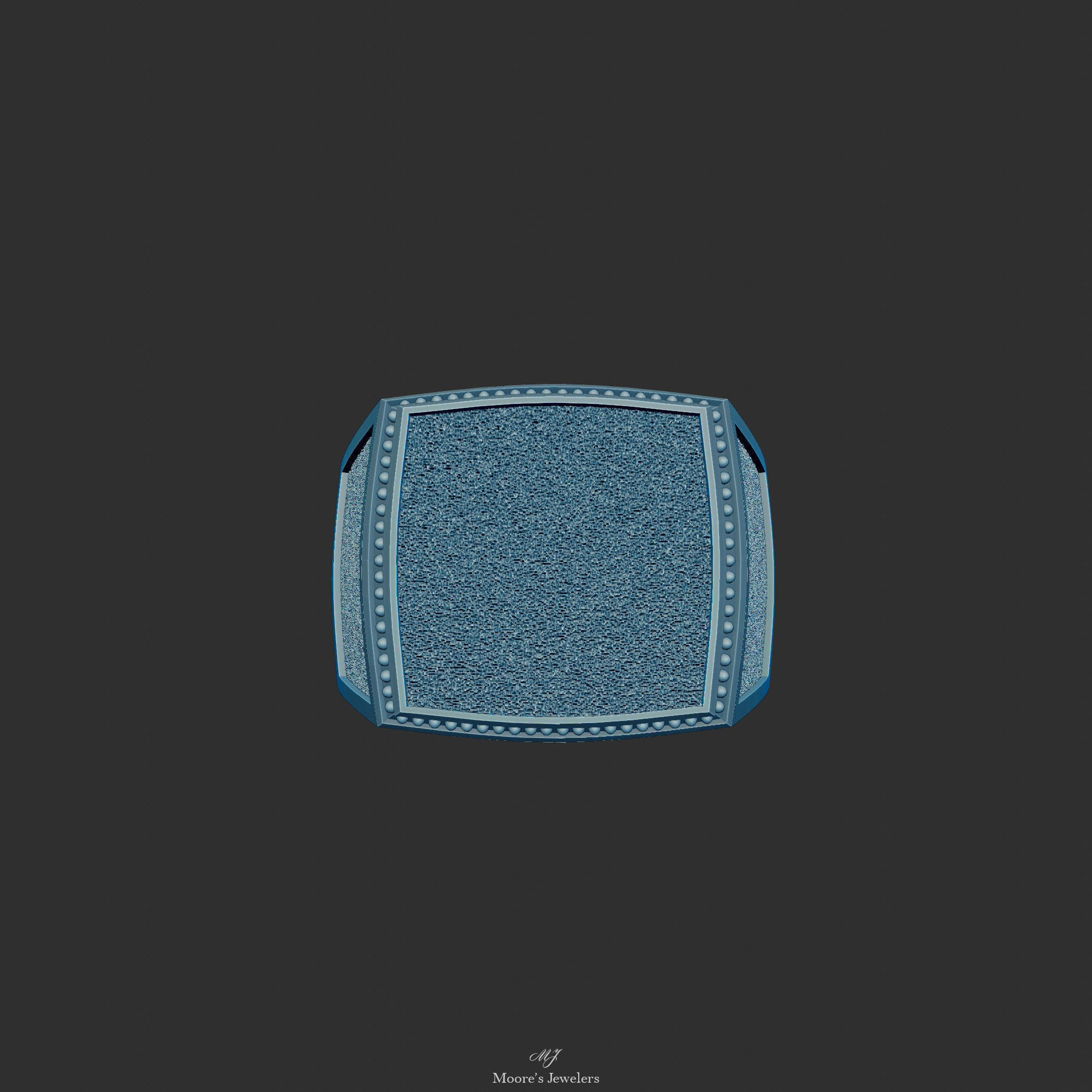 Textured Signet or Class Ring Shank 3d Model STL FIle Only 3D print model_2