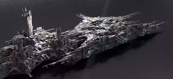 Dark Cyberpunk Slums city block 2 