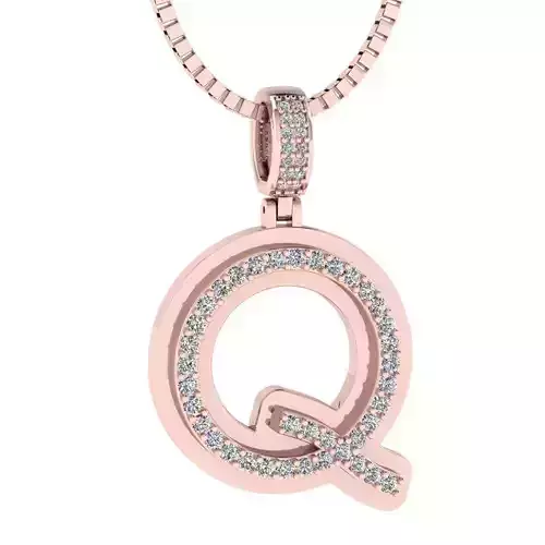 Alphabet Luxury pendant Q 3D print model