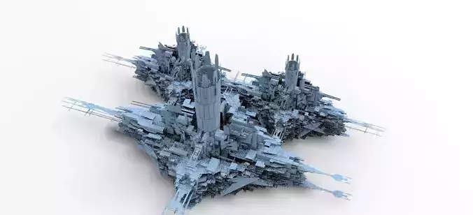 Dark Cyberpunk Slums Base 1 3D model
