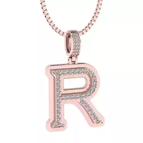 Alphabet Luxury pendant R 3D print model