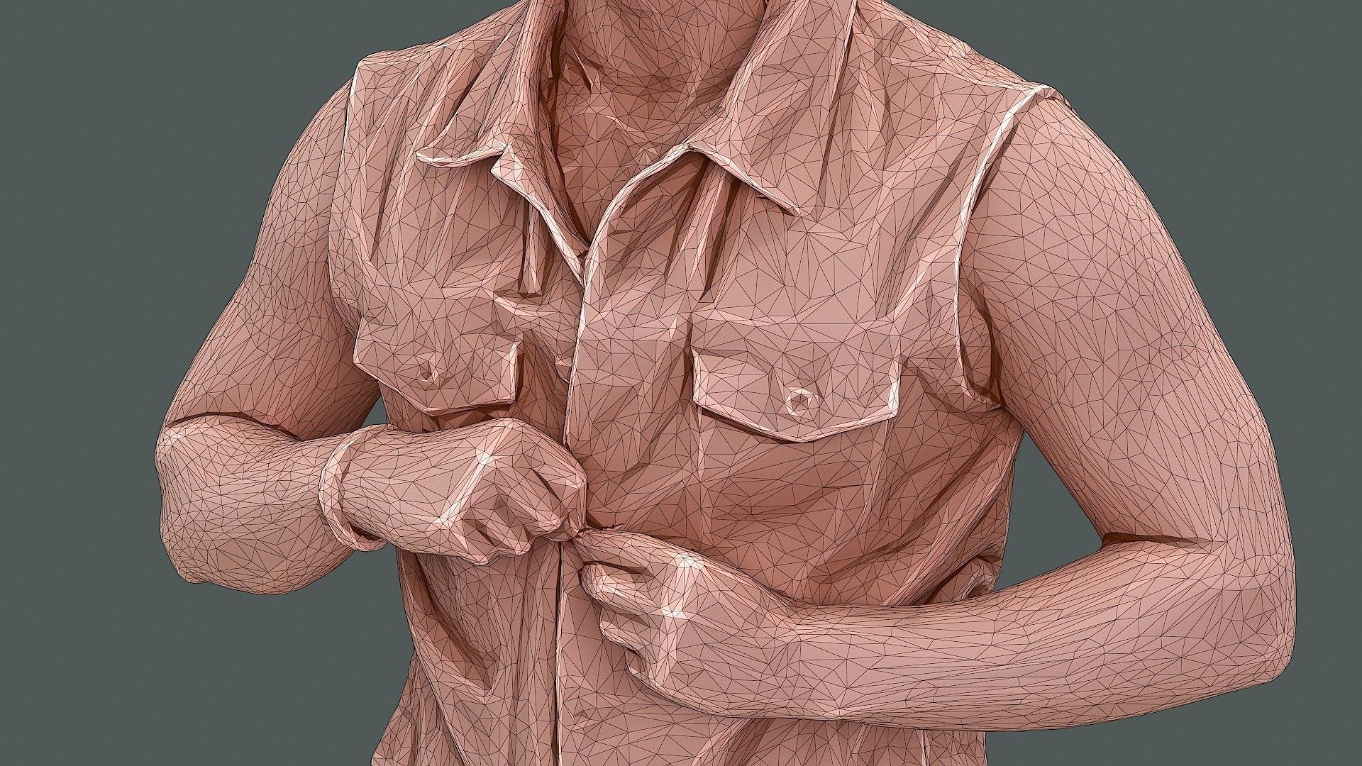 Button Up 3D model_11