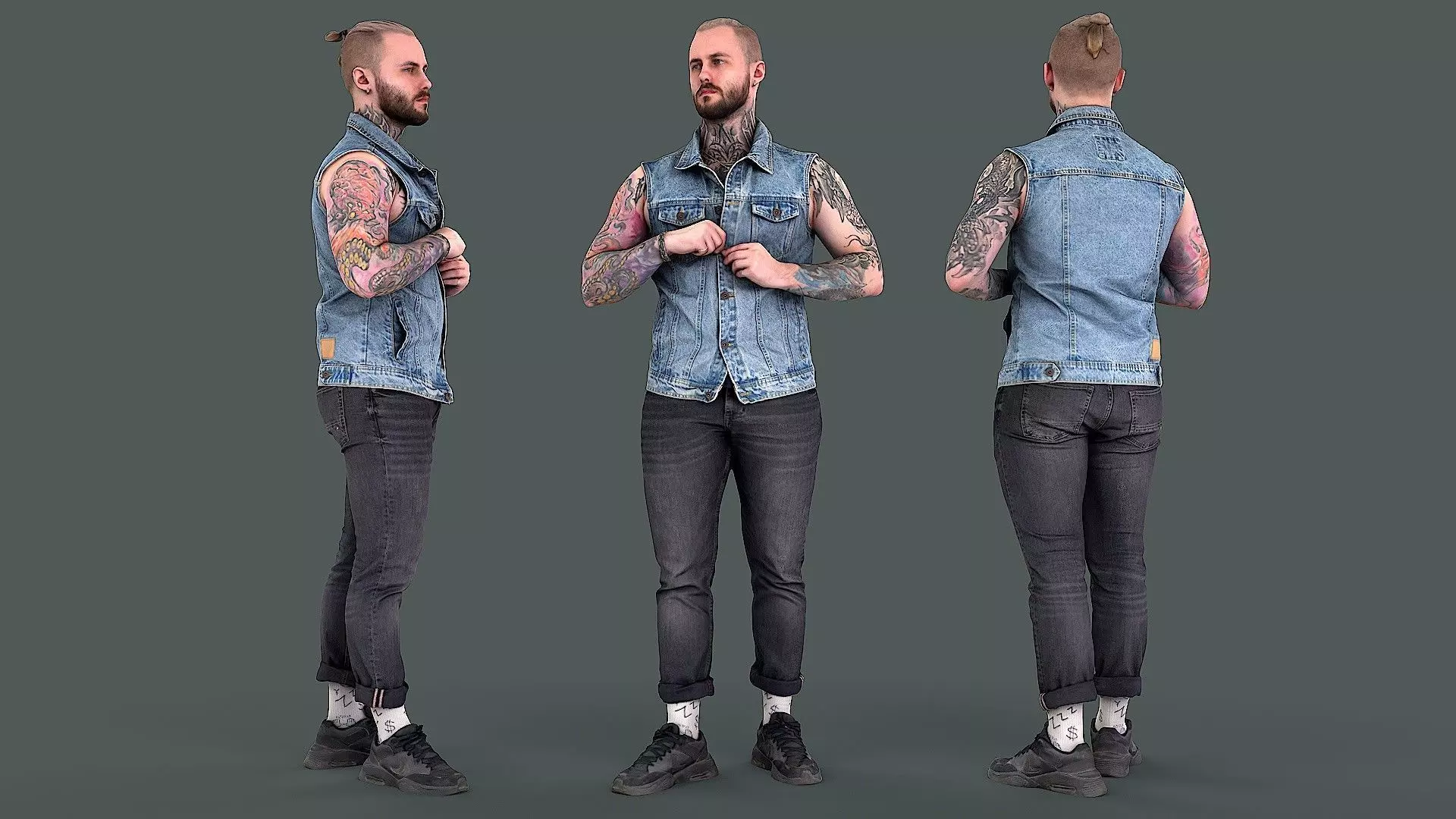 Button Up 3D model_0