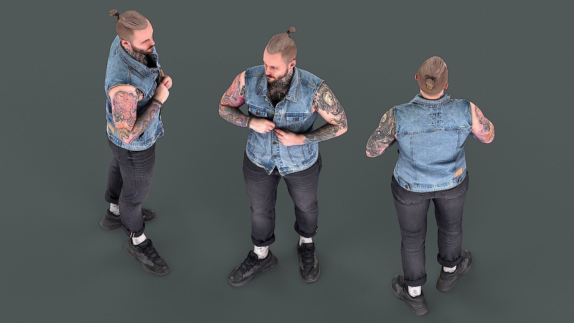 Button Up 3D model_4