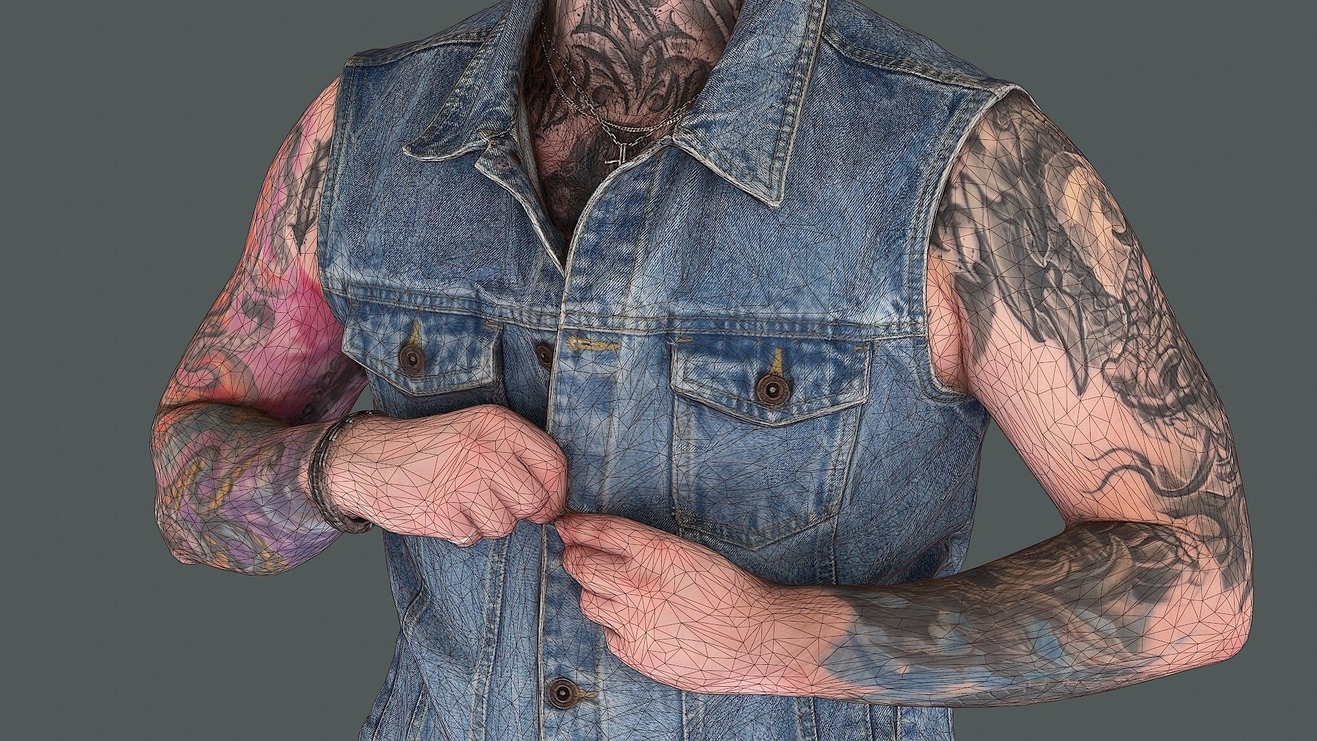 Button Up 3D model_10