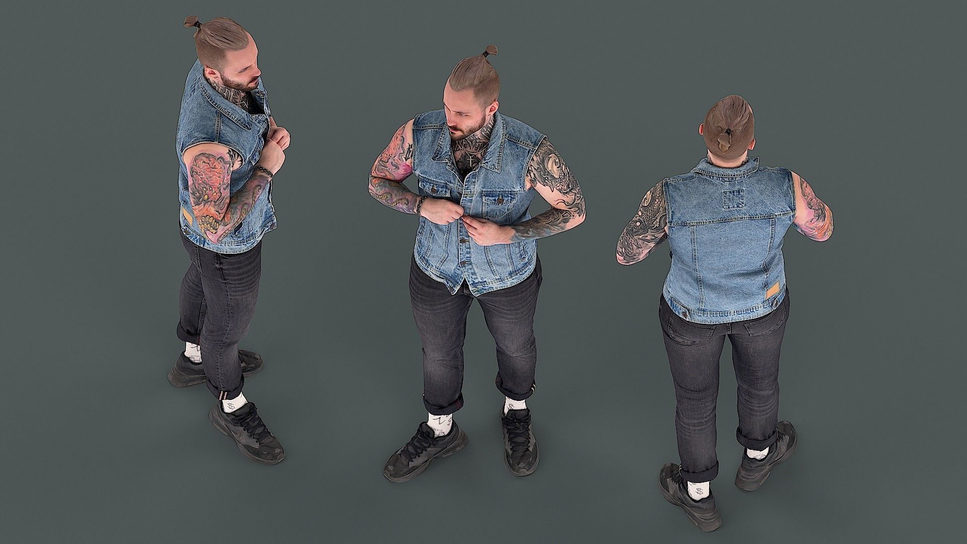 Button Up 3D model_5