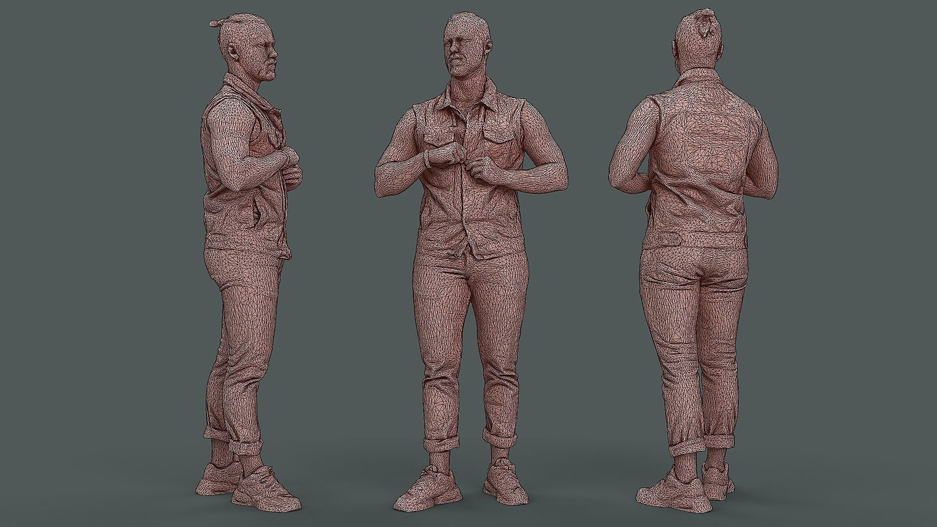 Button Up 3D model_3