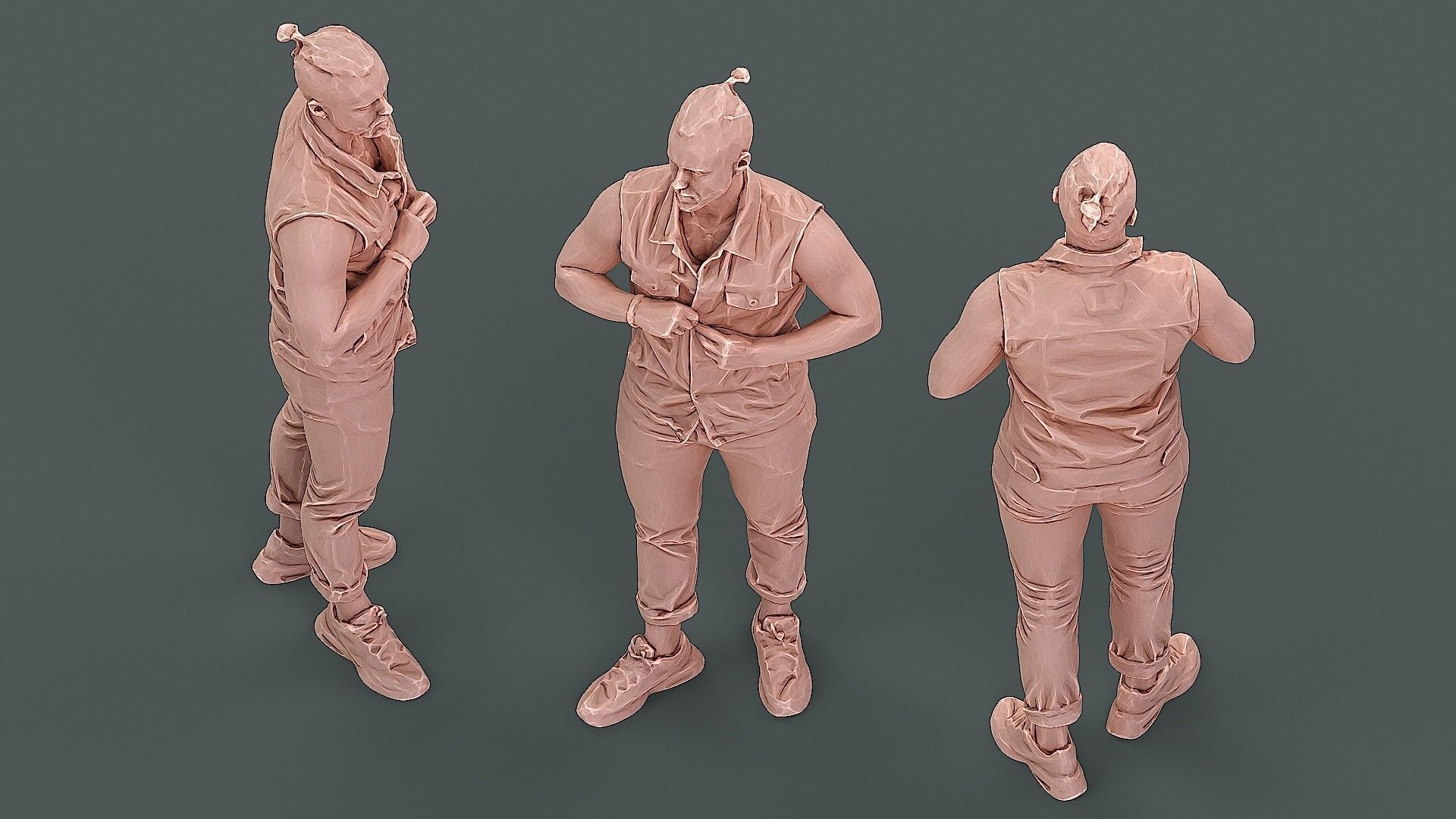 Button Up 3D model_6