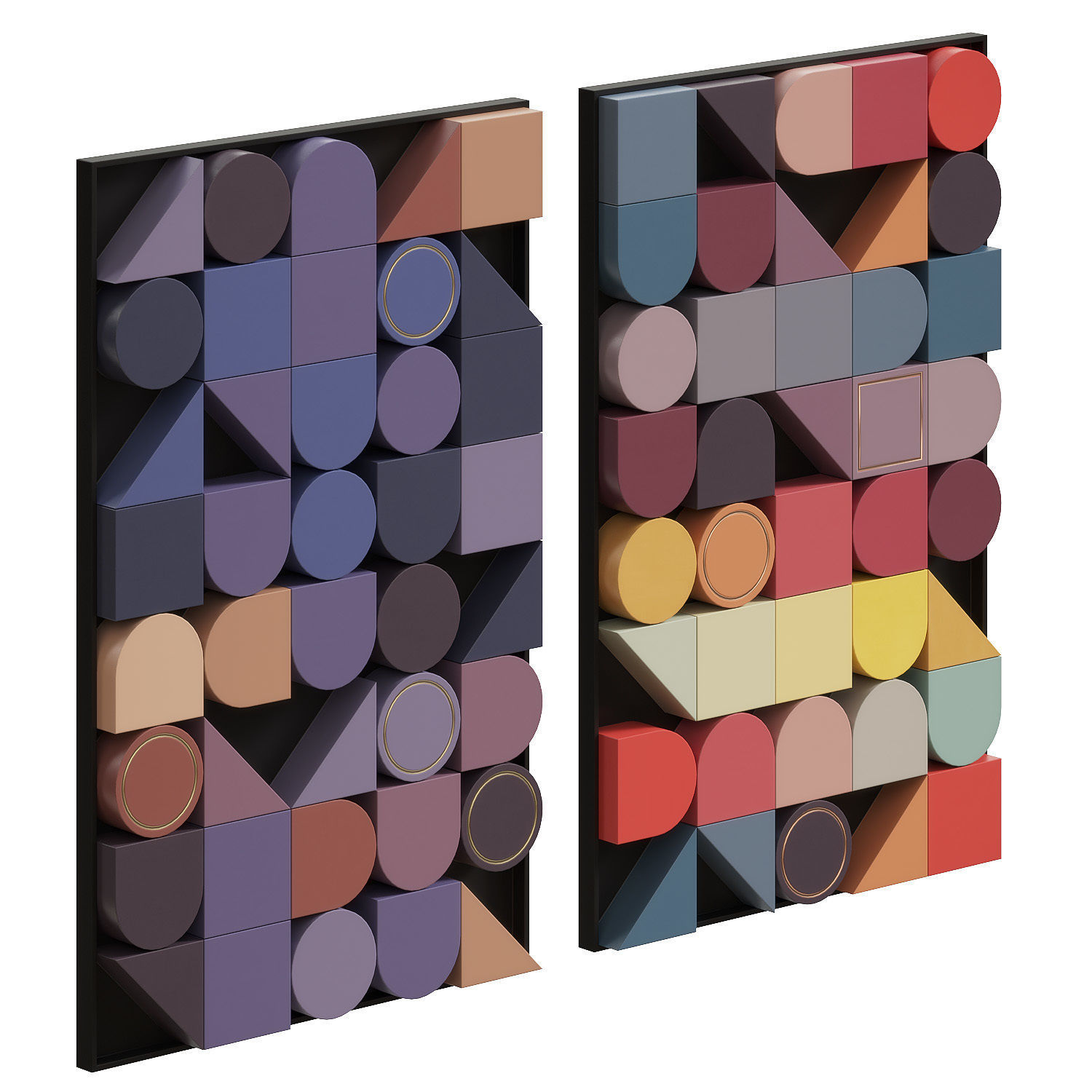 Decorative geometric panel 3D model_1