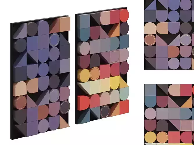 Decorative geometric panel 3D model