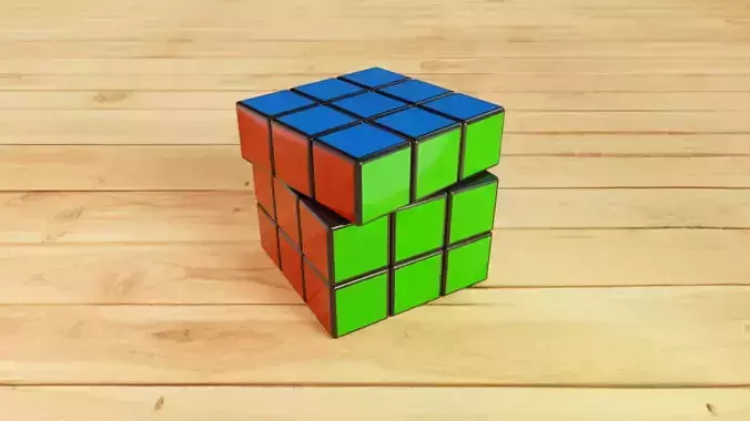 Rubik Cube - Low Polygons - Camera Animated