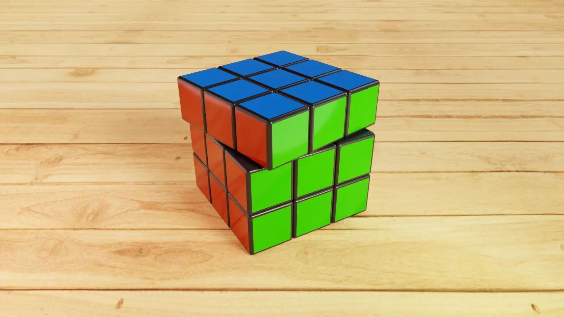 Rubik Cube - Low Polygons - Camera Animated Low-poly 3D model