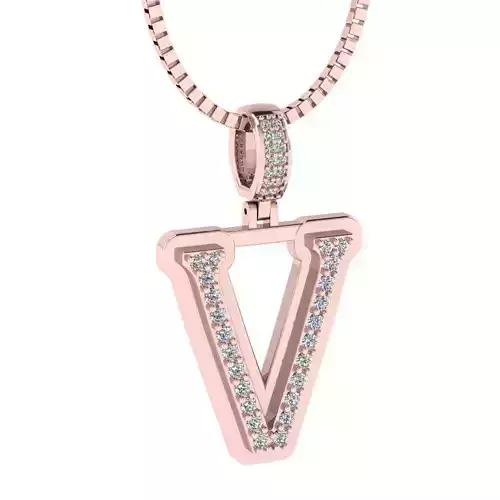 Alphabet Luxury pendant V 3D print model