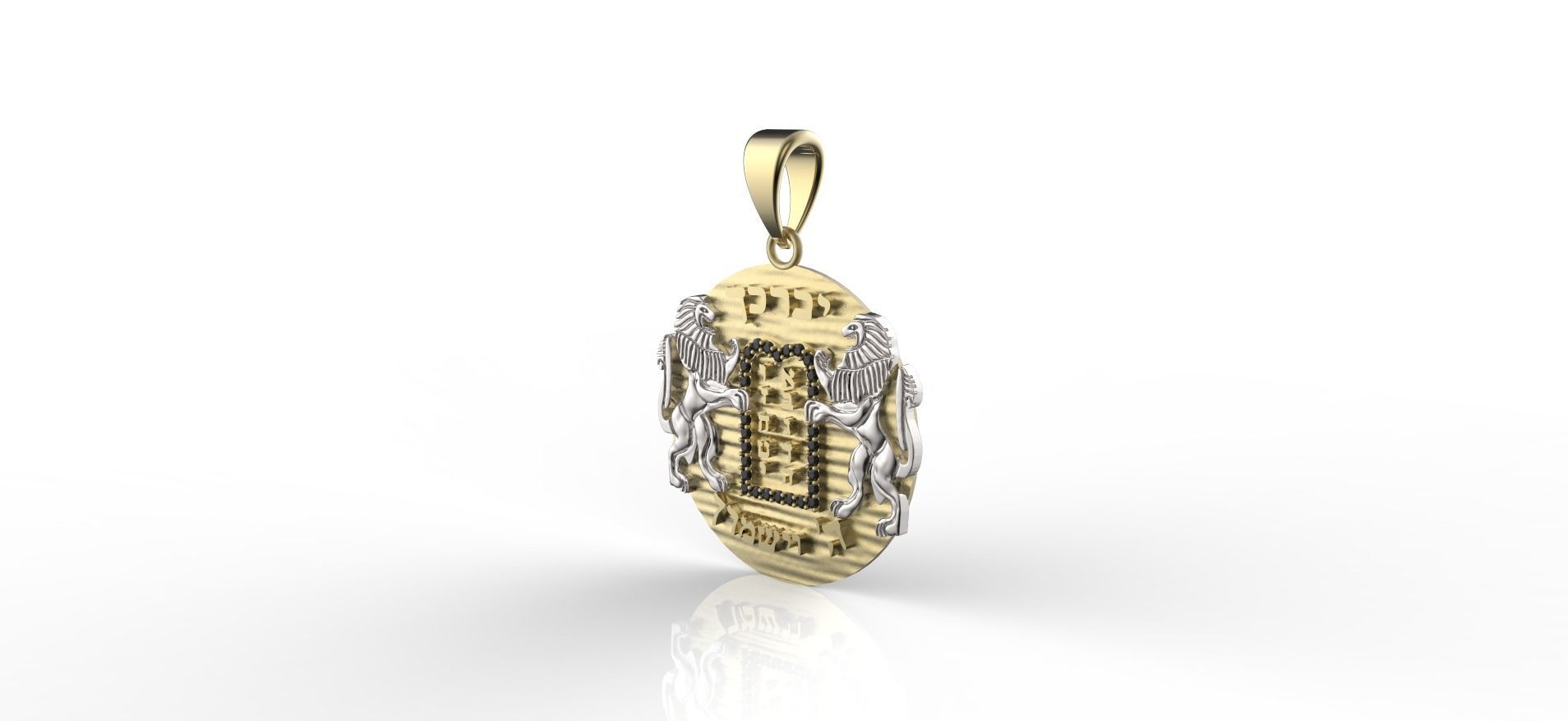 2 PART Ten Commandments Lion of Judah Pendant 3D print model_3