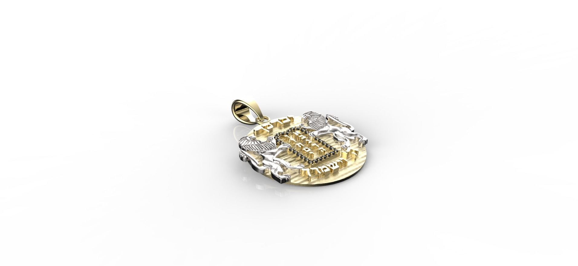 2 PART Ten Commandments Lion of Judah Pendant 3D print model_5
