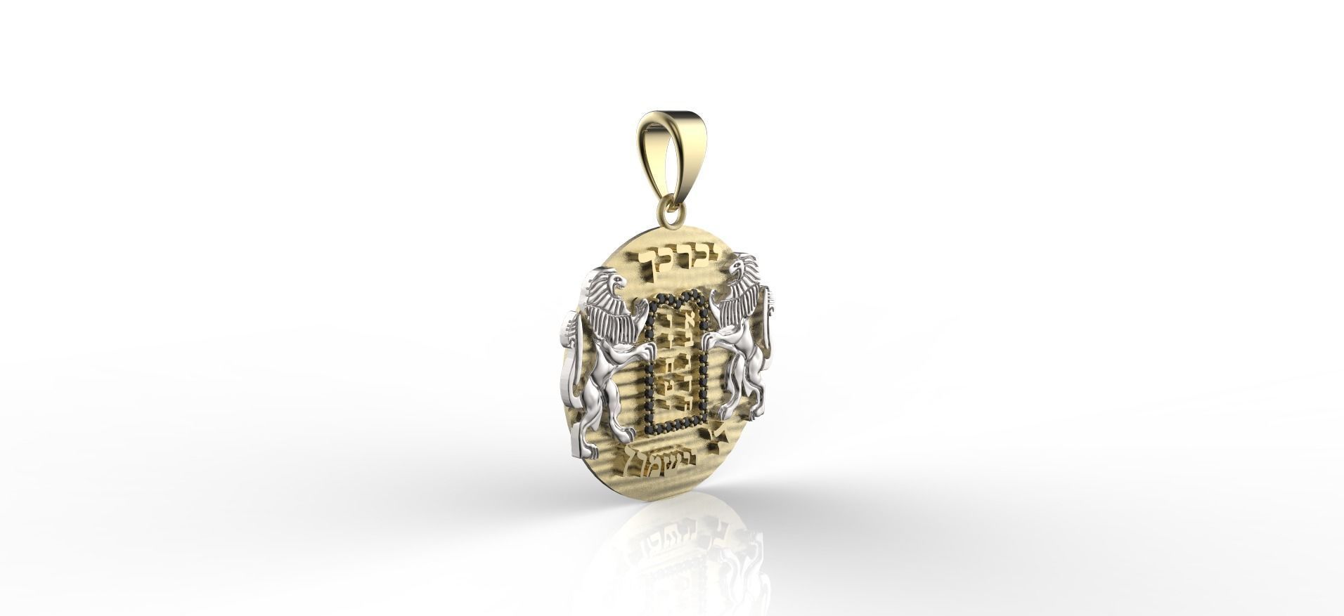 2 PART Ten Commandments Lion of Judah Pendant 3D print model_2