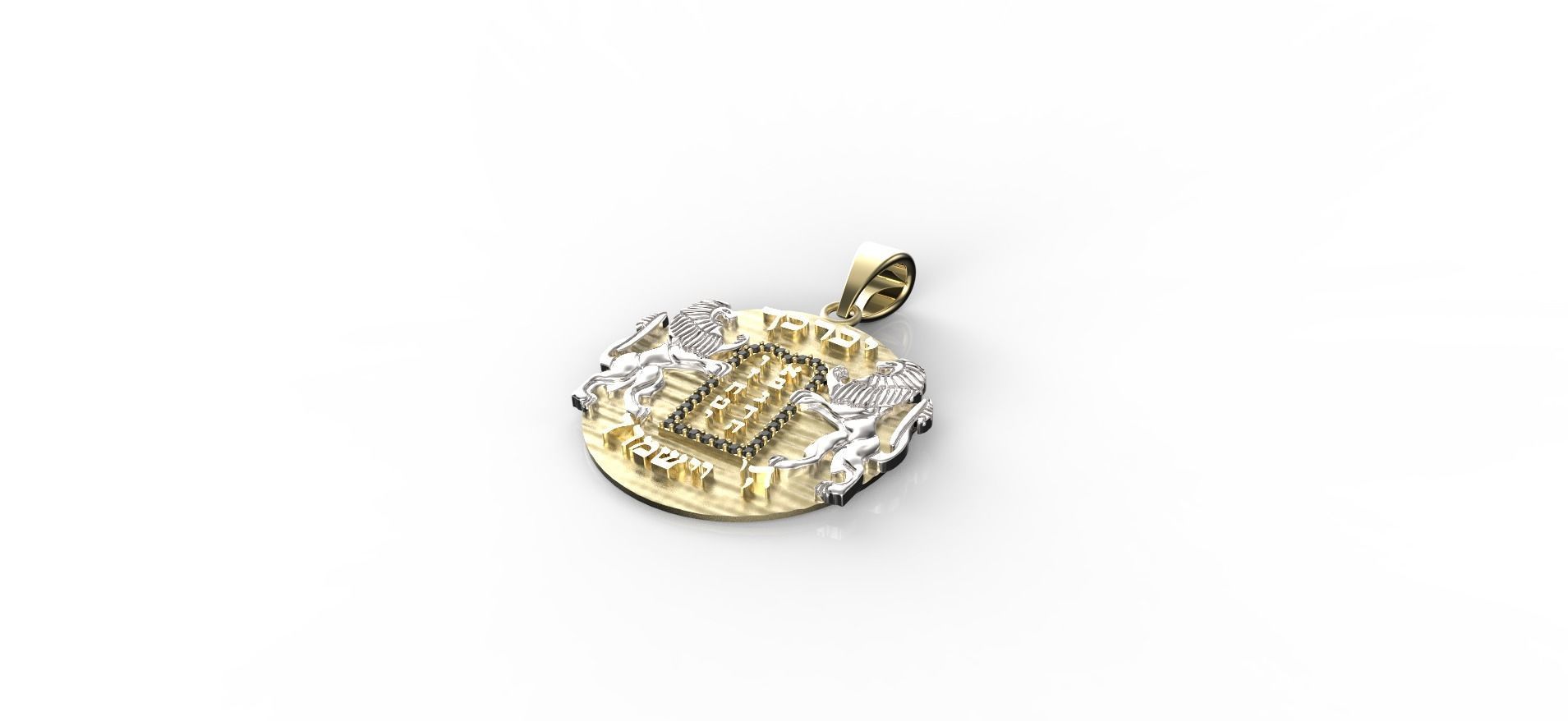 2 PART Ten Commandments Lion of Judah Pendant 3D print model_4