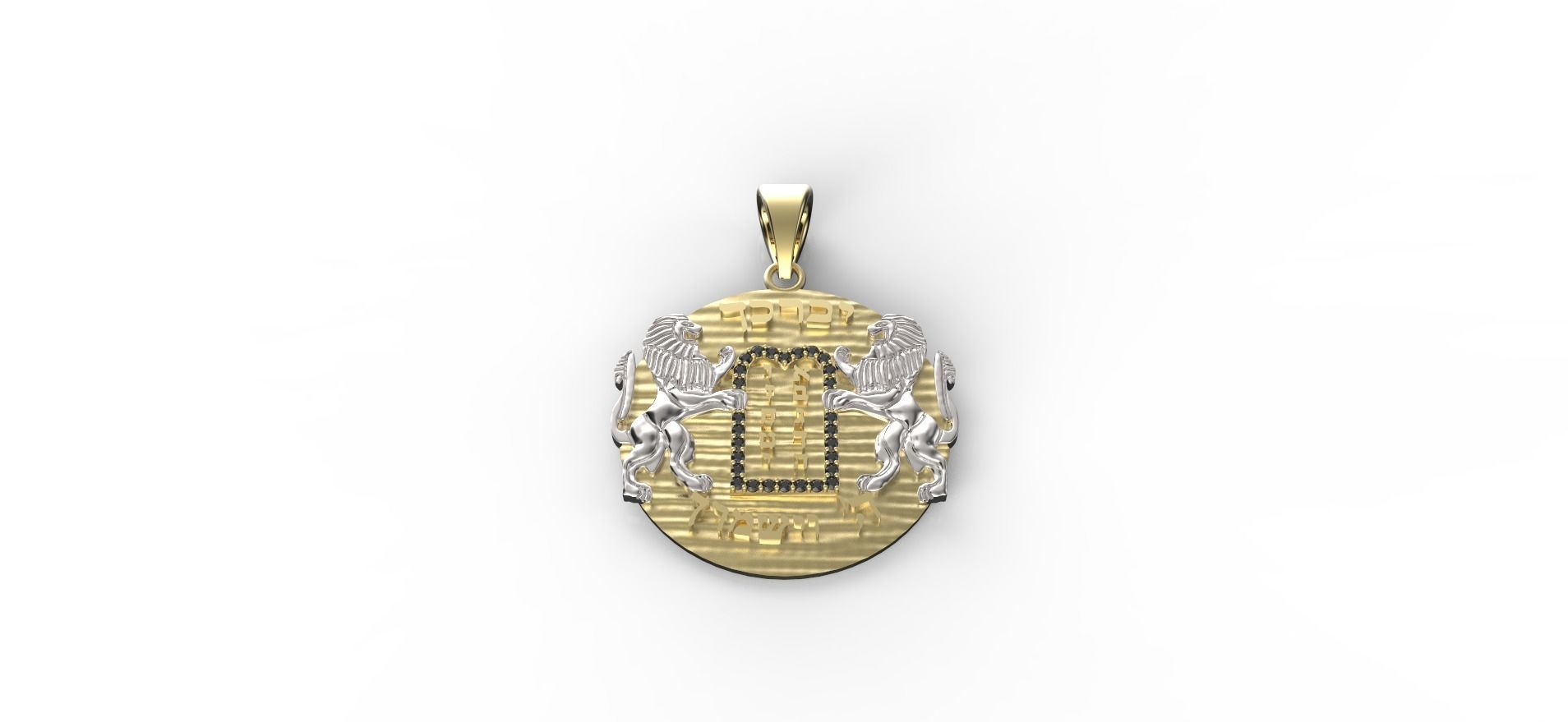2 PART Ten Commandments Lion of Judah Pendant 3D print model_1