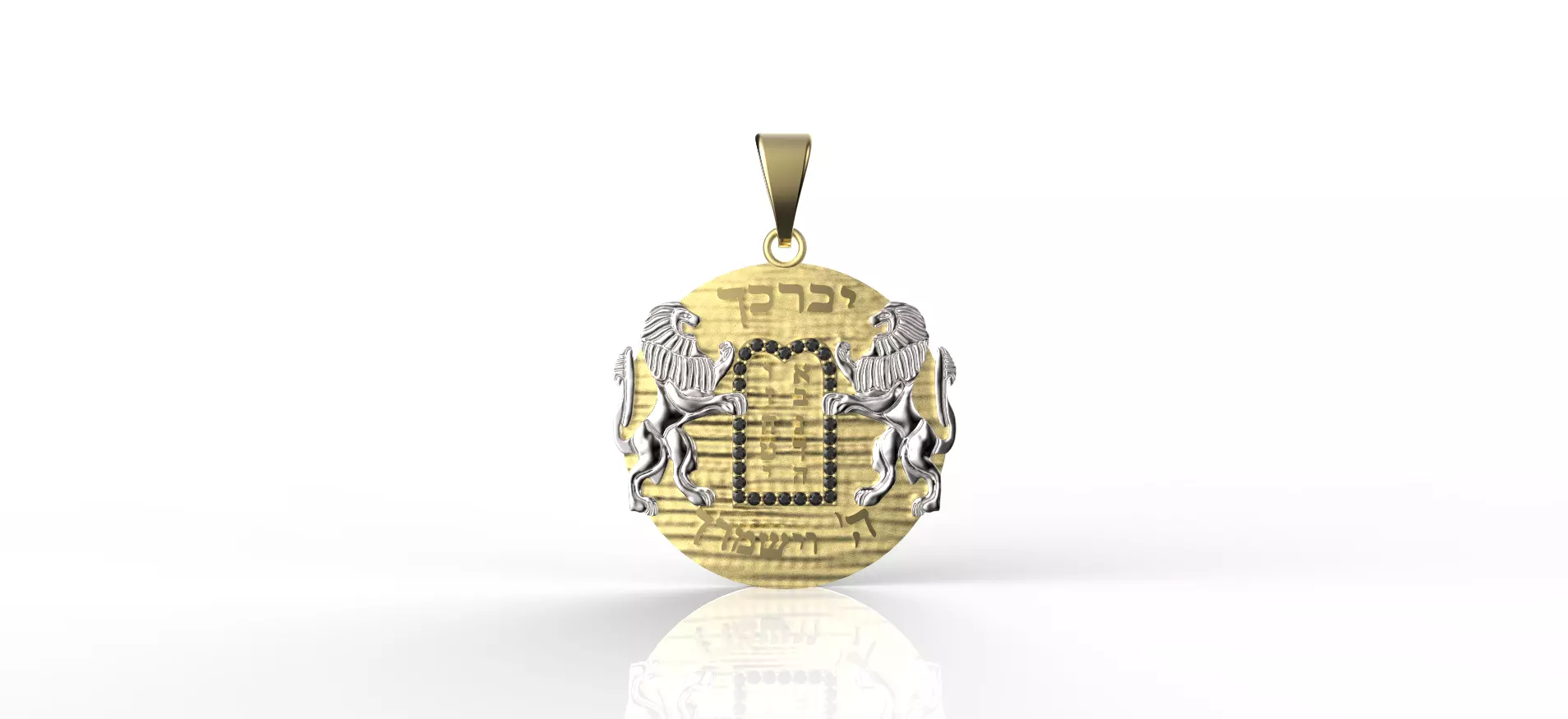 2 PART Ten Commandments Lion of Judah Pendant 3D print model_0