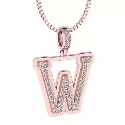 Alphabet Luxury pendant W 3D print model