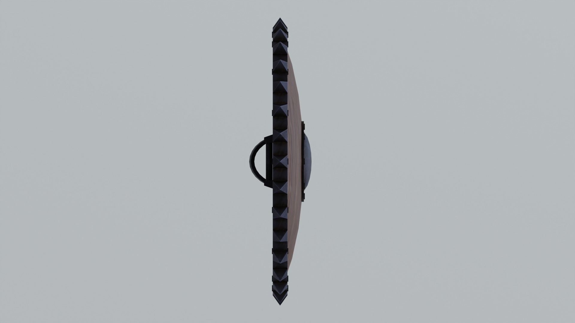 Medieval round wooden shield Low-poly 3D model_2