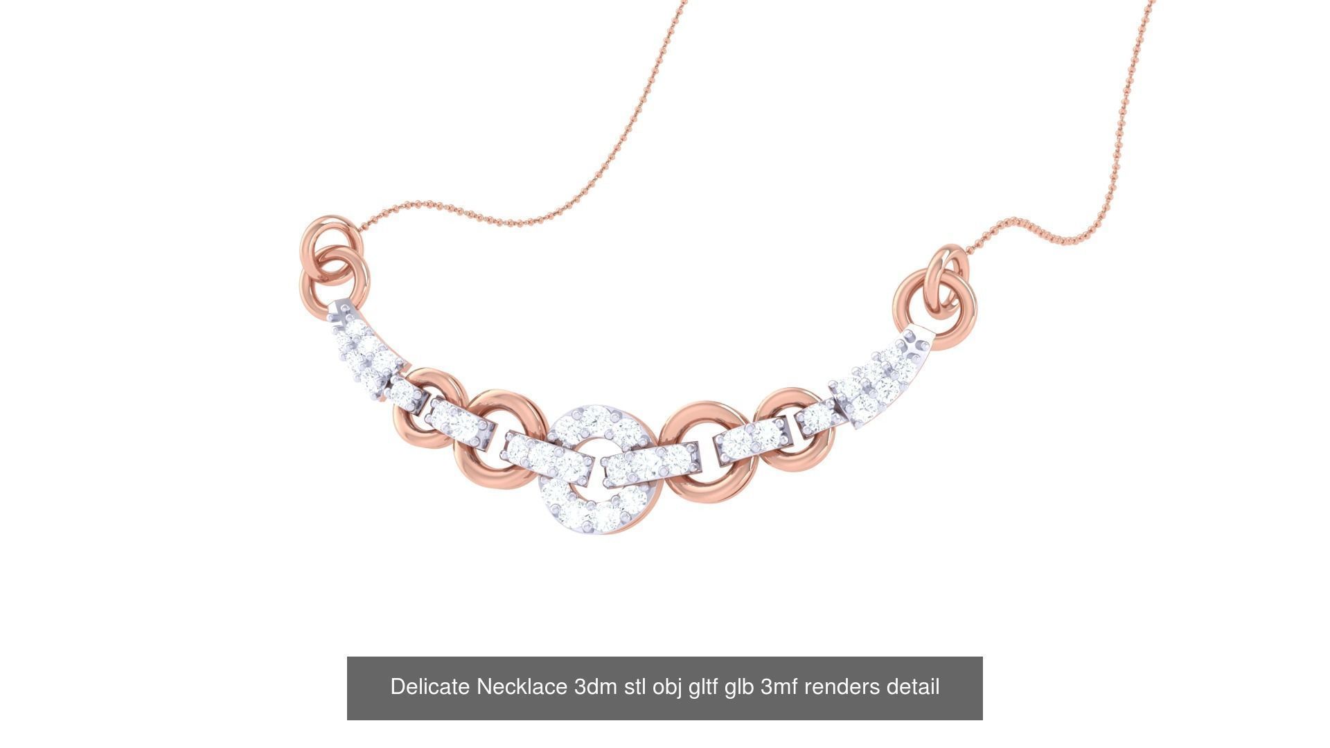 18 Delicate Necklace 3dm stl obj gltf glb 3mf renders detail 3D Model Collection_18