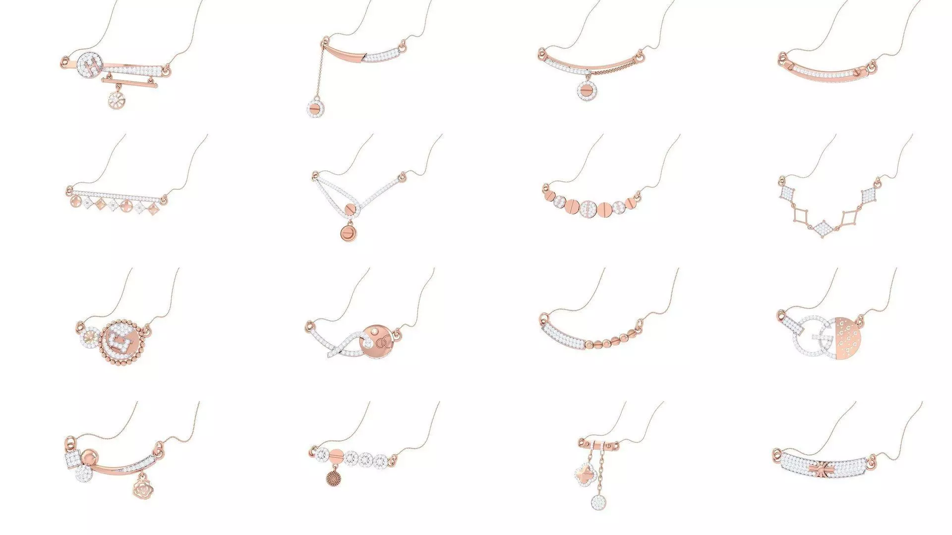 18 Delicate Necklace 3dm stl obj gltf glb 3mf renders detail 3D Model Collection_0
