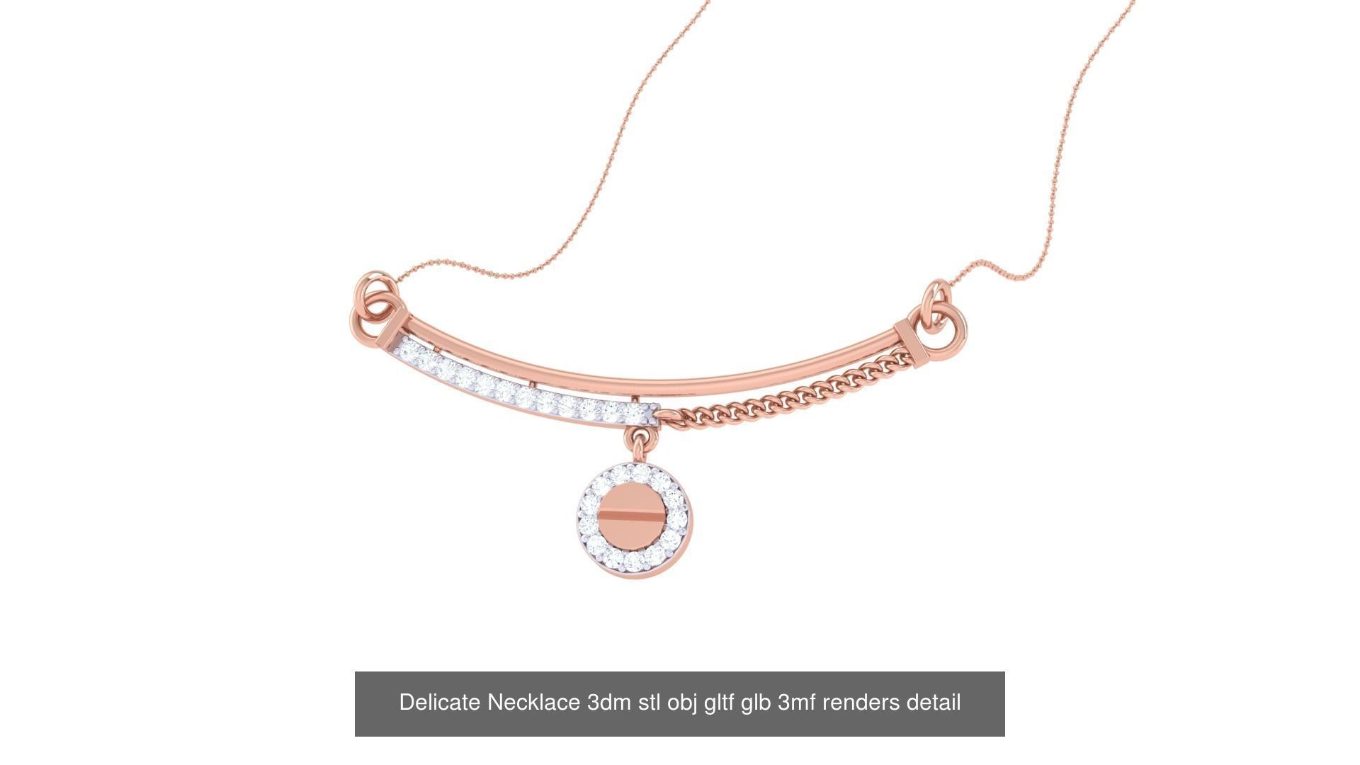 18 Delicate Necklace 3dm stl obj gltf glb 3mf renders detail 3D Model Collection_3