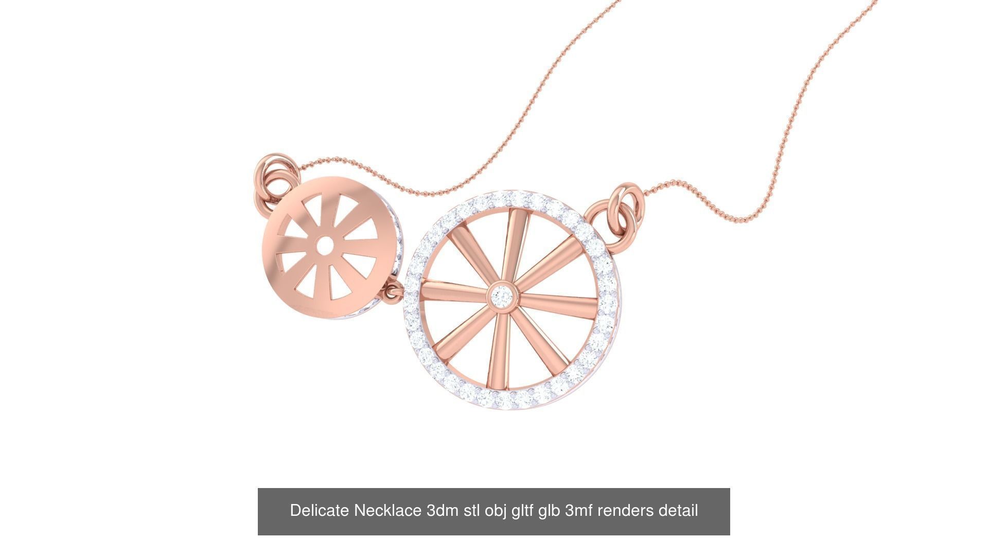 18 Delicate Necklace 3dm stl obj gltf glb 3mf renders detail 3D Model Collection_17