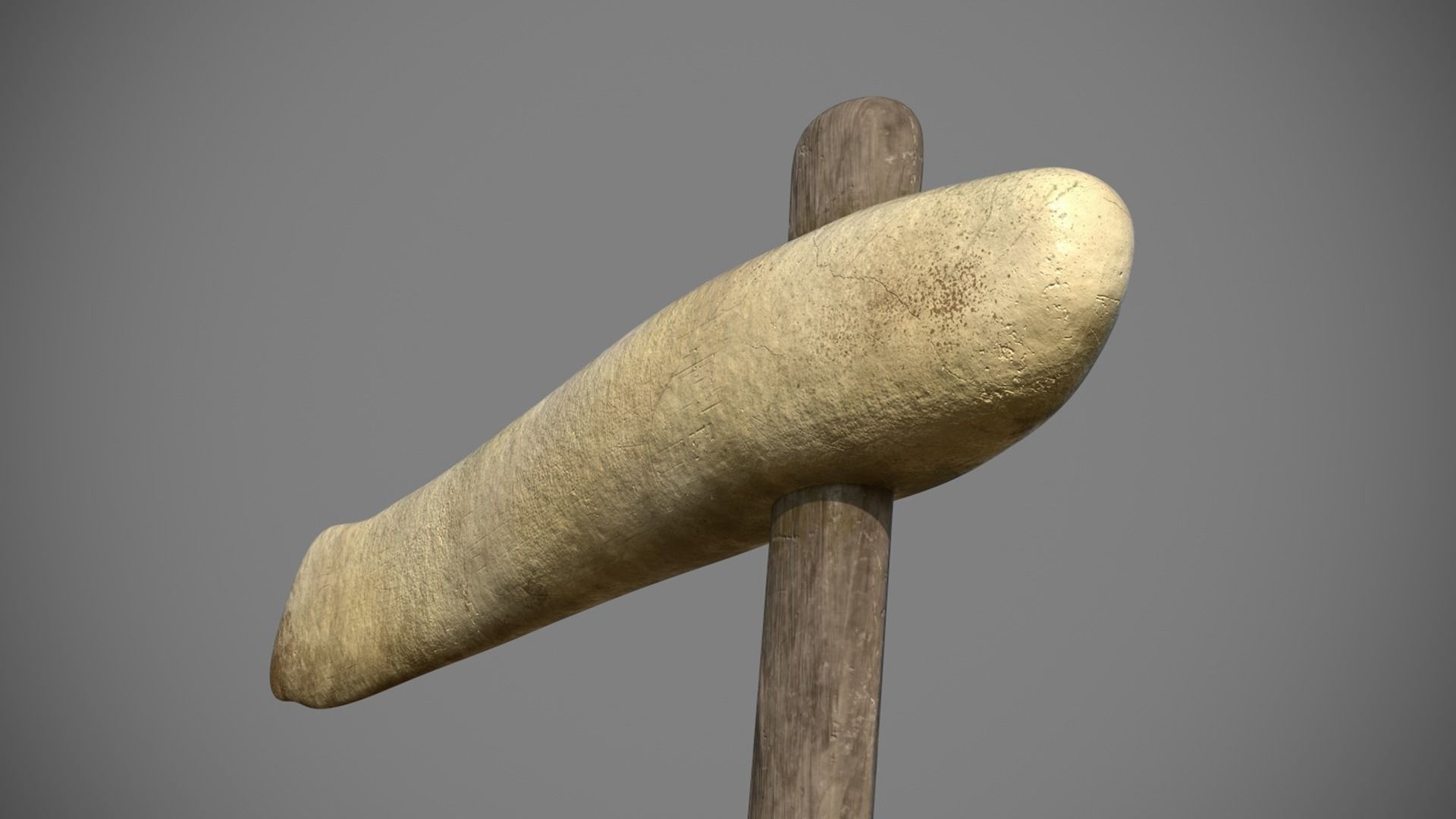 Stone Age Bone Axe Detailed Low-poly 3D model_4