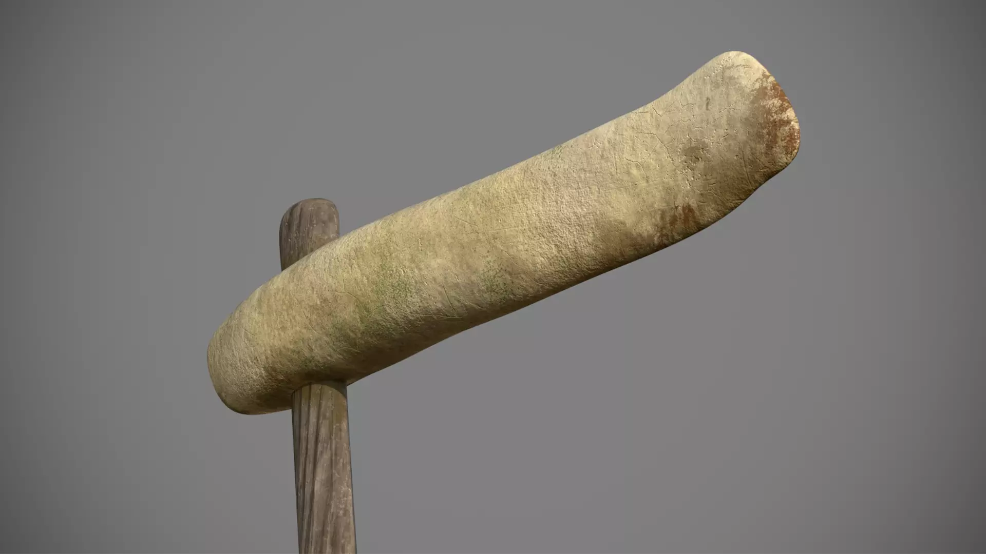 Stone Age Bone Axe Detailed Low-poly 3D model_0
