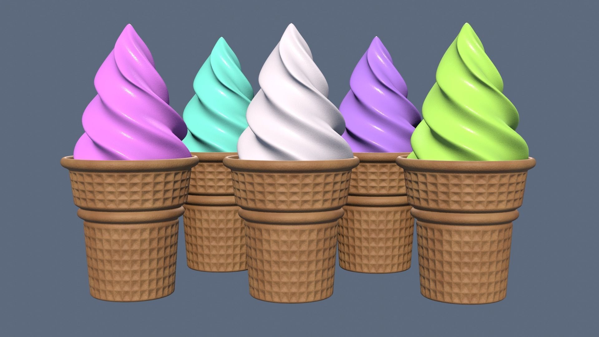 Collection of 5 Ice Cream 3D models 3D model_37