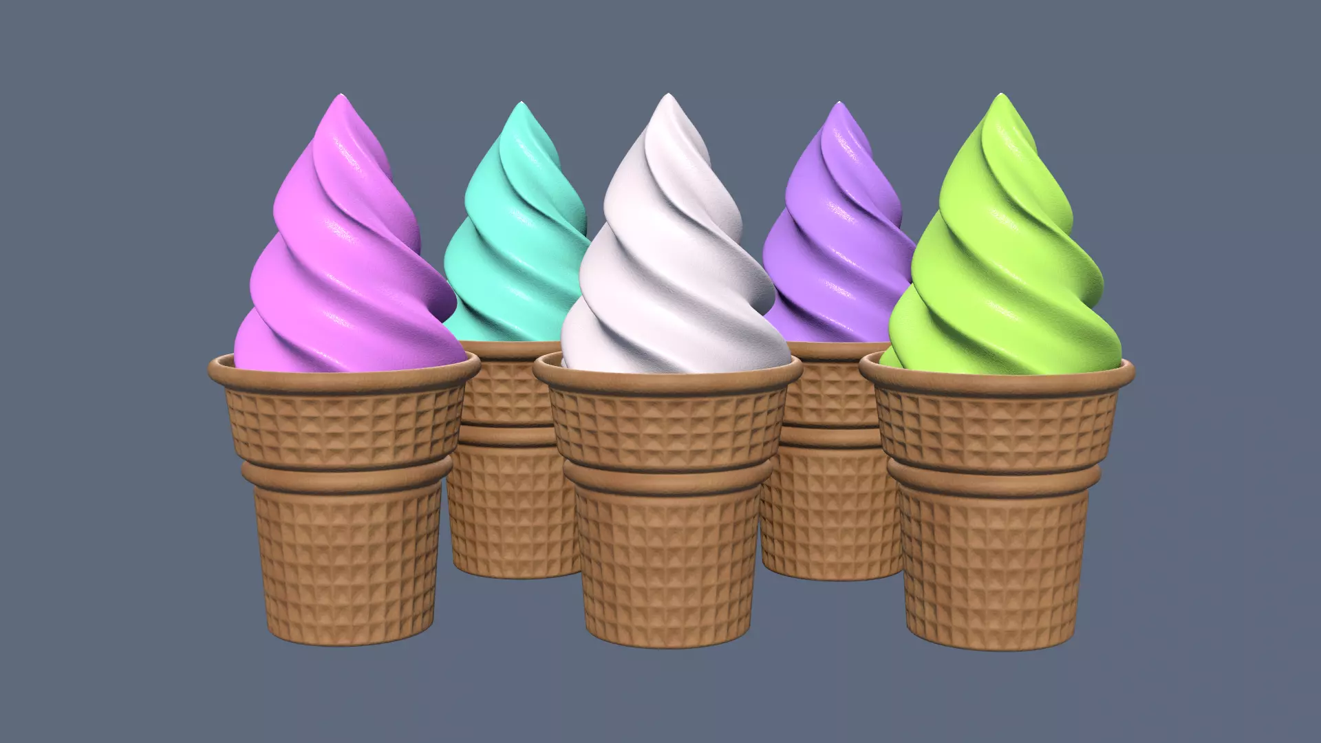 Collection of 5 Ice Cream 3D models 3D model_0