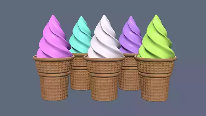 Collection of 5 Ice Cream 3D models 3D model
