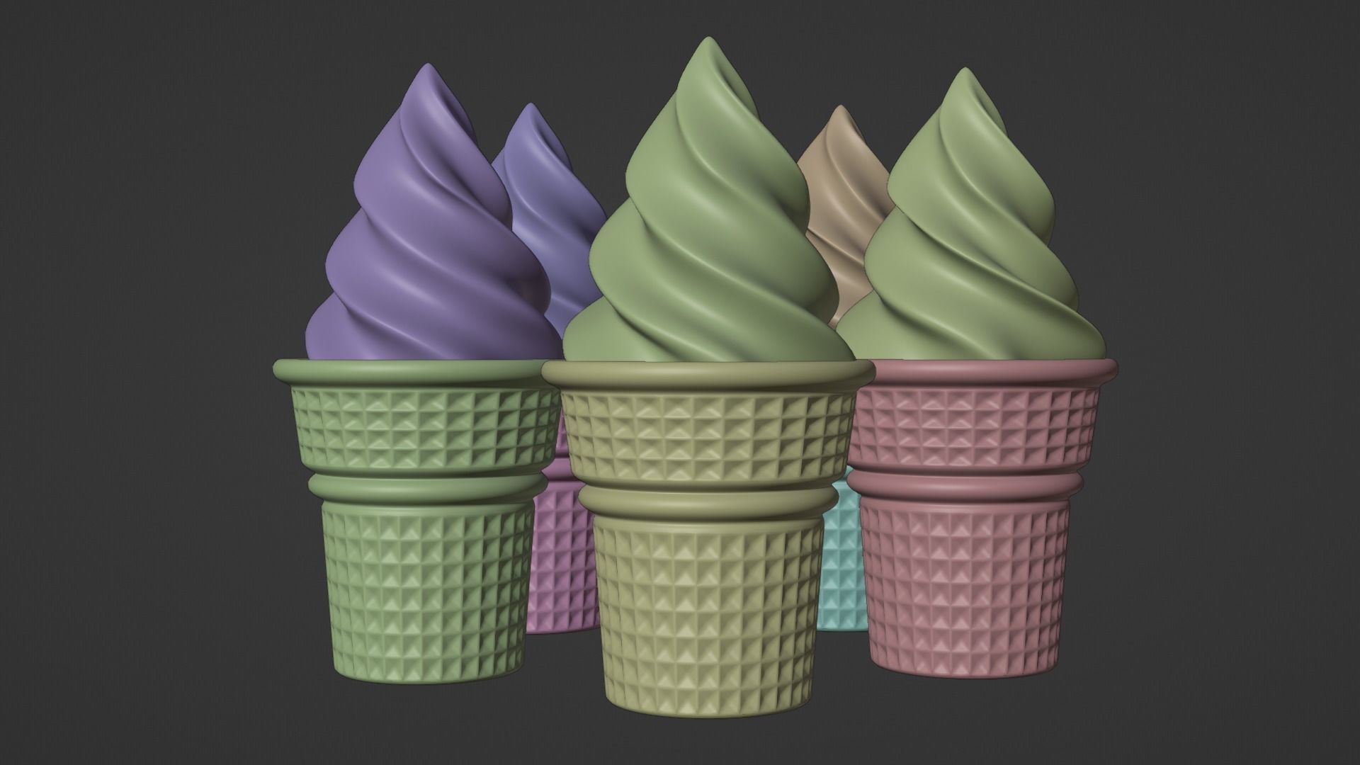 Collection of 5 Ice Cream 3D models 3D model_8