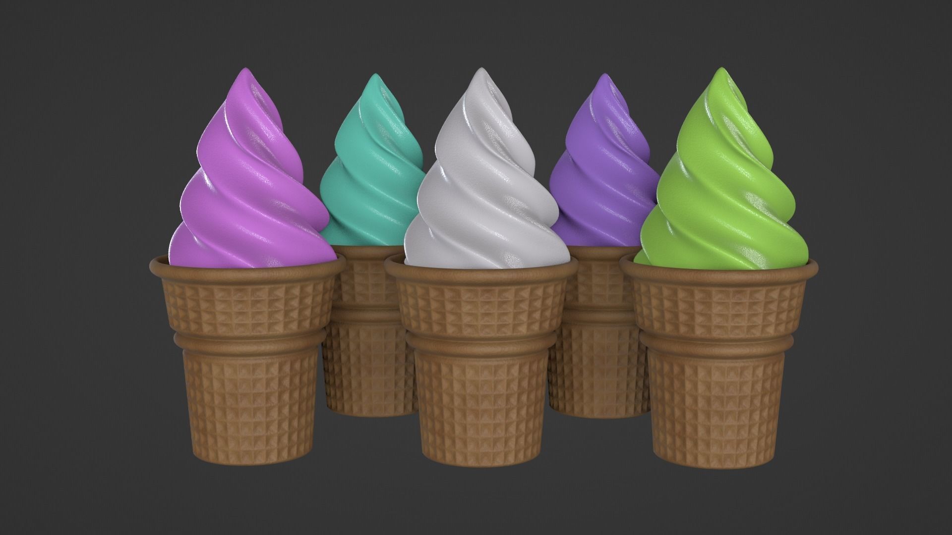 Collection of 5 Ice Cream 3D models 3D model_6