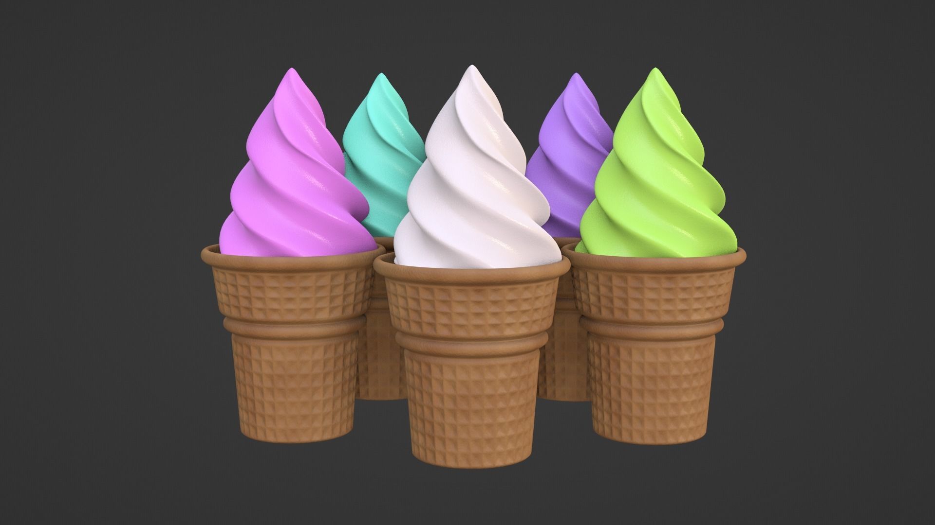 Collection of 5 Ice Cream 3D models 3D model_9