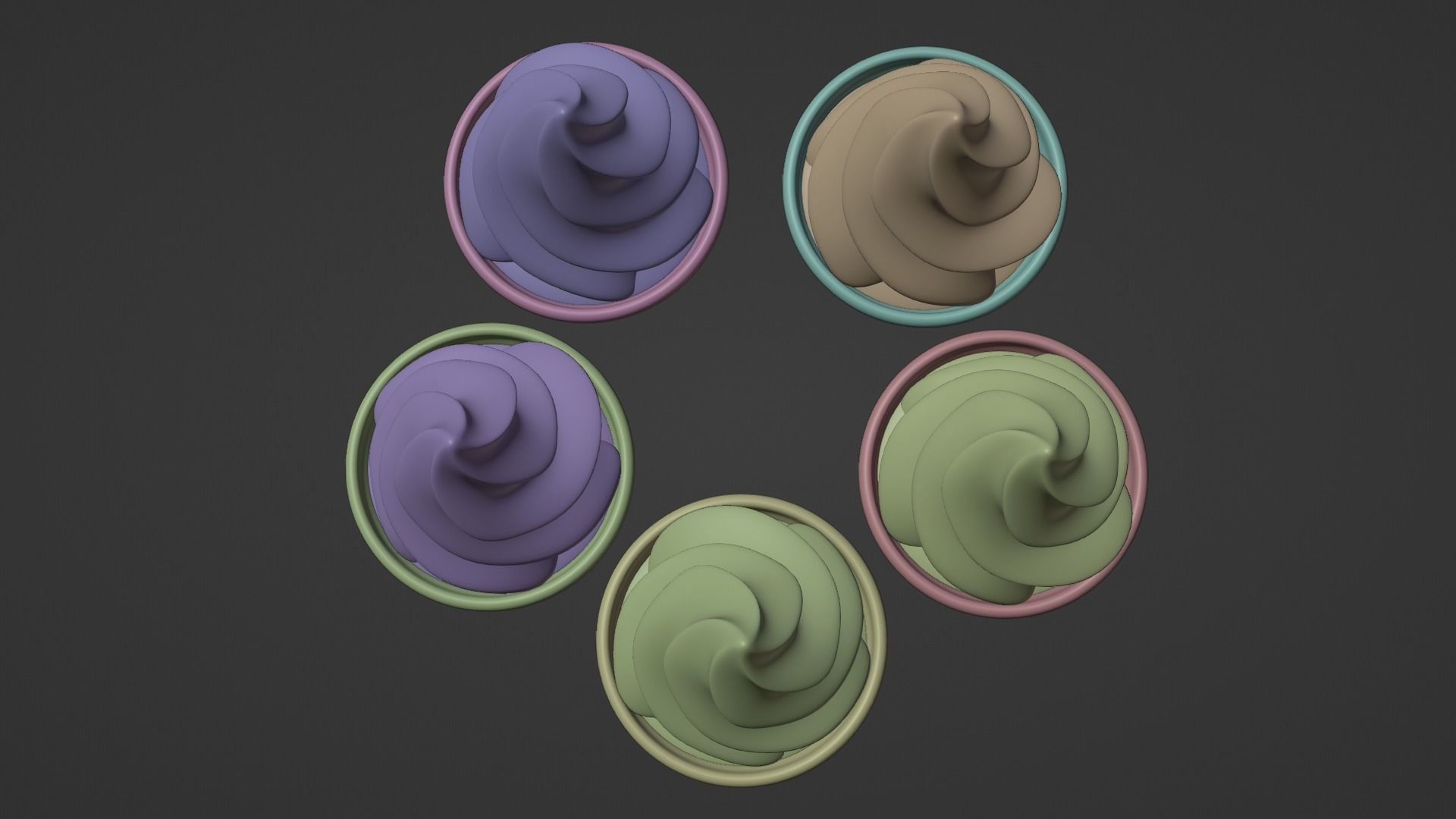 Collection of 5 Ice Cream 3D models 3D model_13