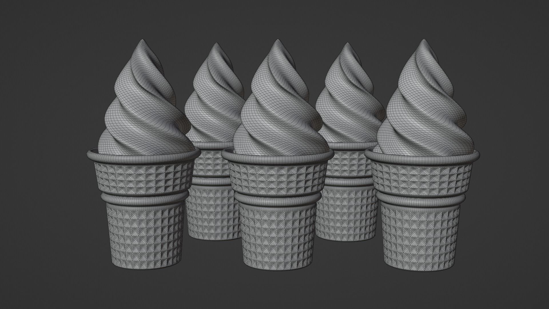 Collection of 5 Ice Cream 3D models 3D model_4
