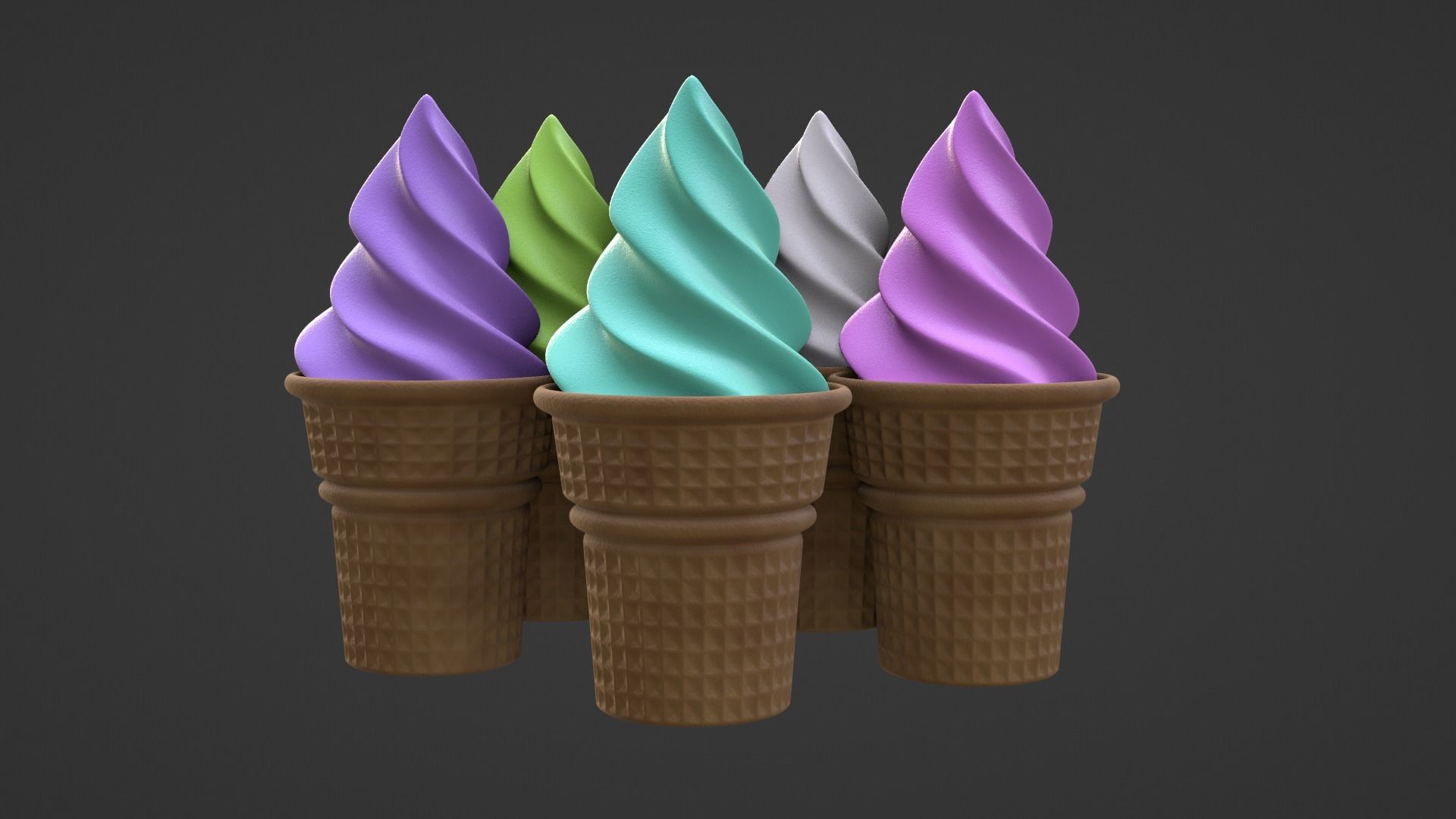 Collection of 5 Ice Cream 3D models 3D model_11