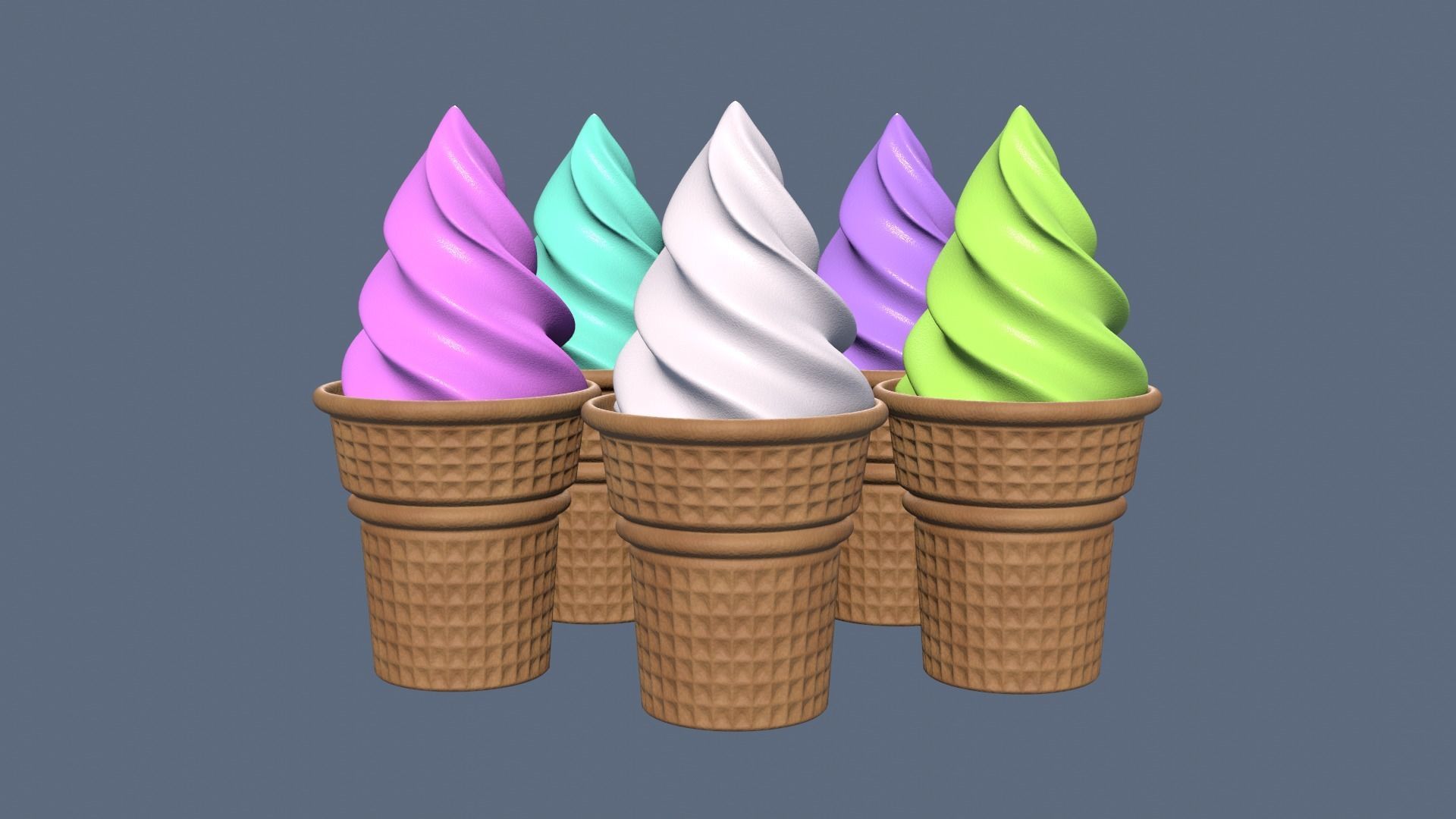 Collection of 5 Ice Cream 3D models 3D model_10