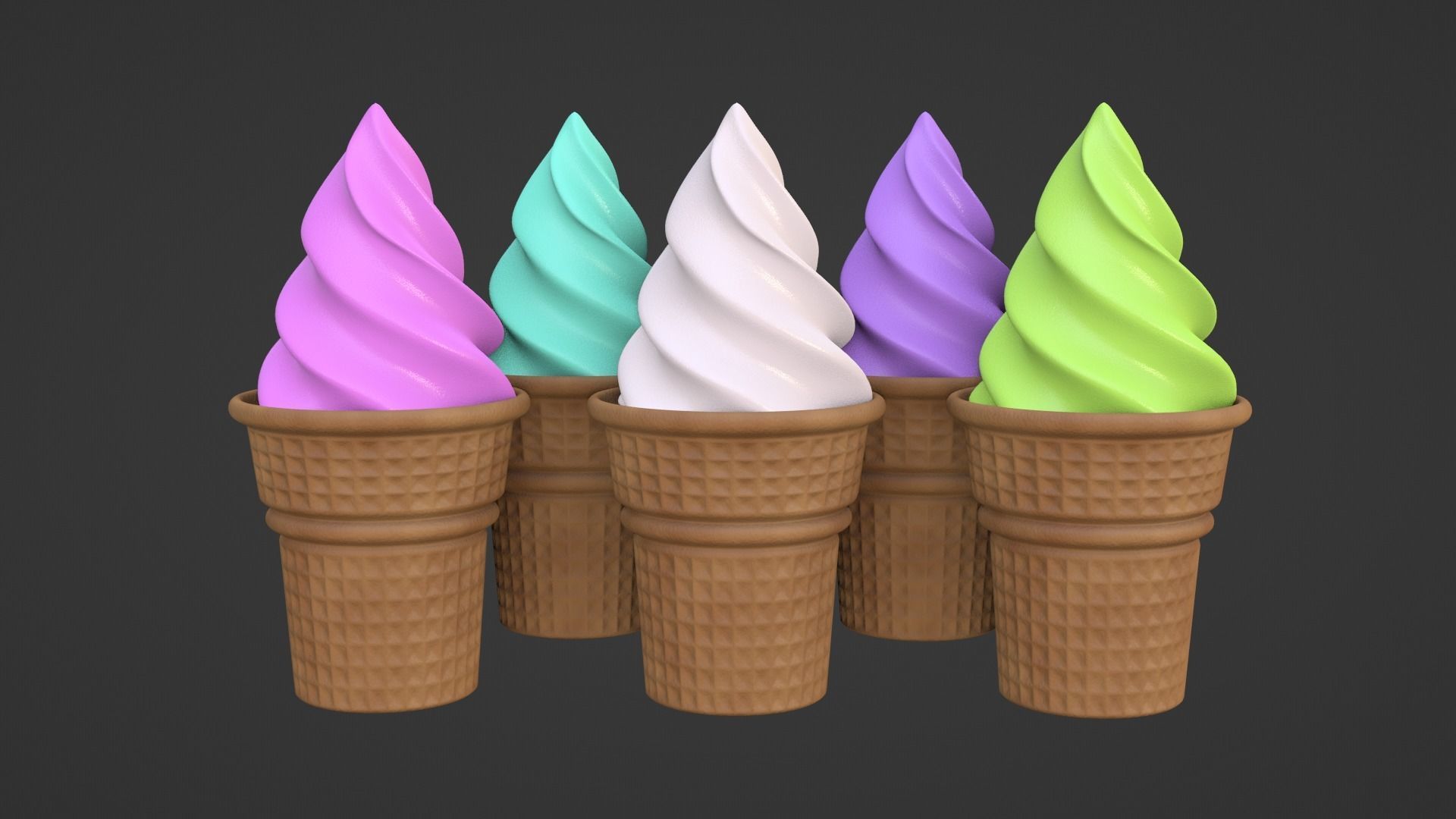 Collection of 5 Ice Cream 3D models 3D model_5