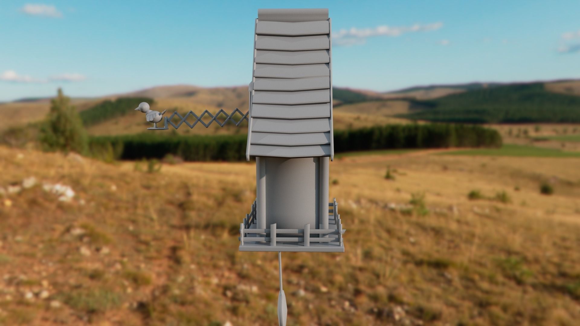 Cuckoo clock Low-poly 3D model_31