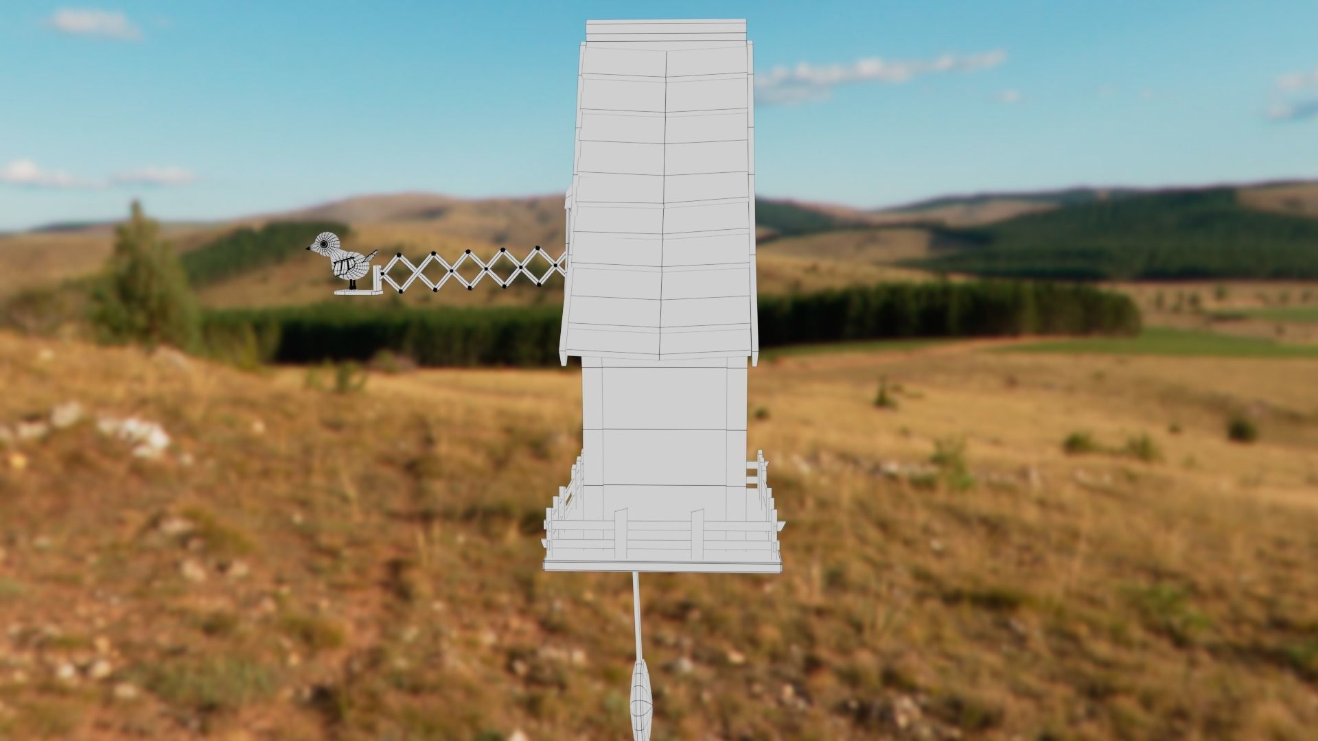 Cuckoo clock Low-poly 3D model_43