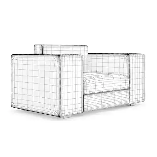 Dark Grey Armchair 3D model