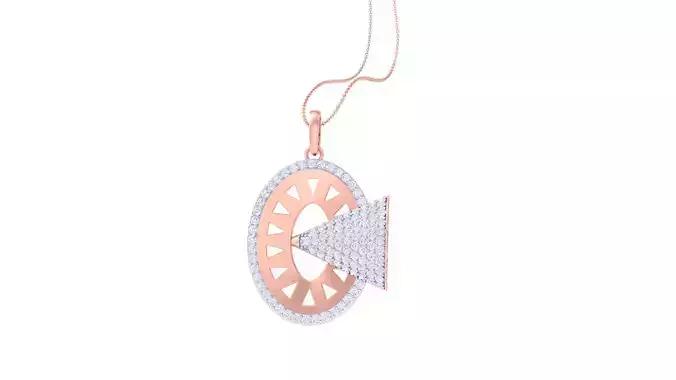 Play Button Women Pendant Earrings set 3dm stl obj gltf glb 3mf 