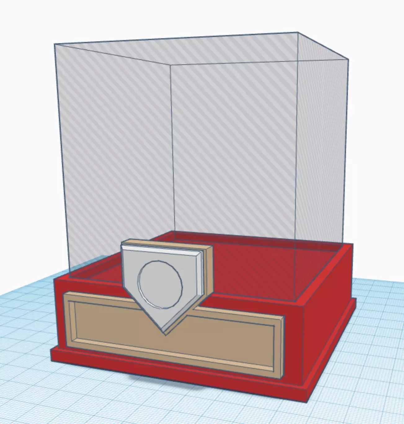 Base for 82mmx82mm Cube Baseball Display Box 3D print model
