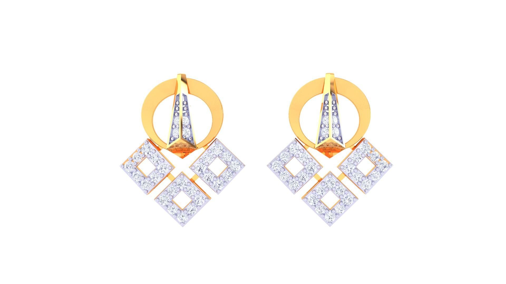 Women Pendant Earrings set 3dm stl obj gltf glb 3mf renders 3D print model_11