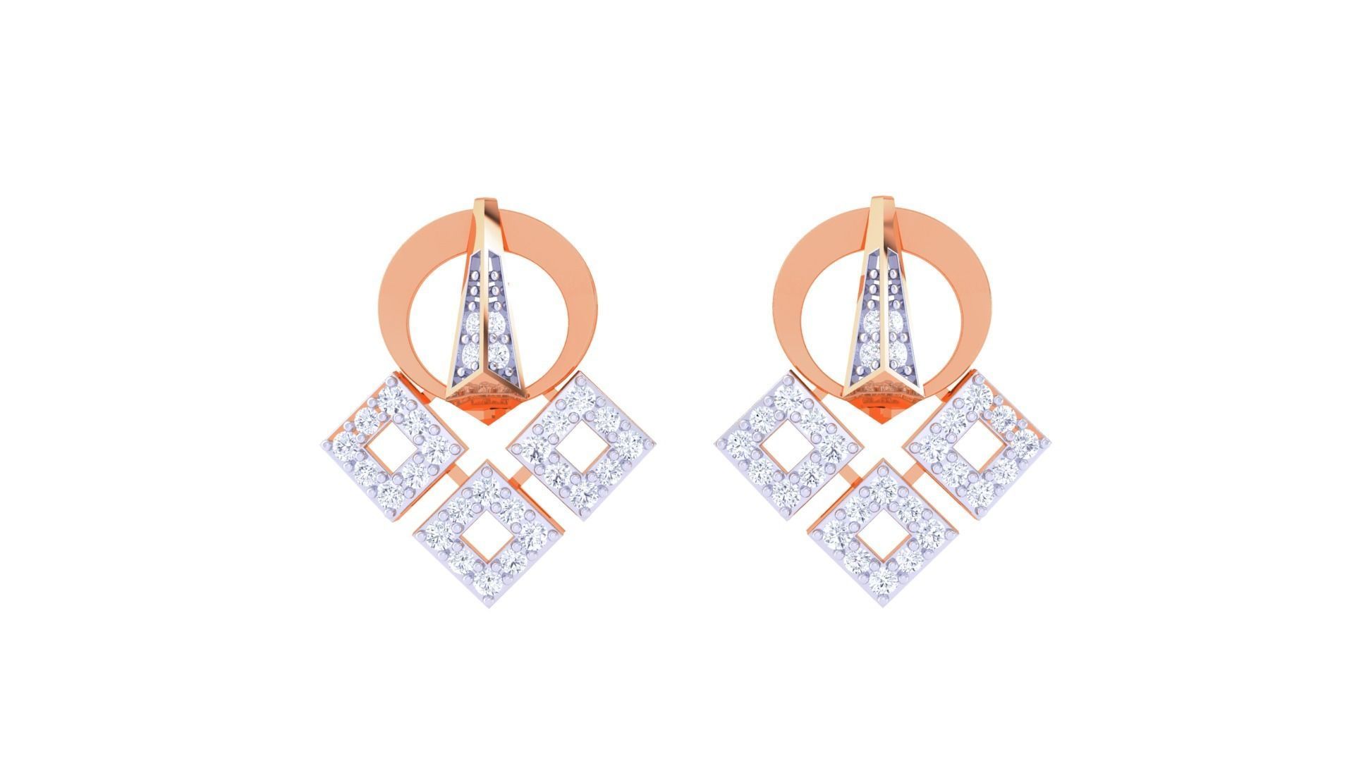 Women Pendant Earrings set 3dm stl obj gltf glb 3mf renders 3D print model_13