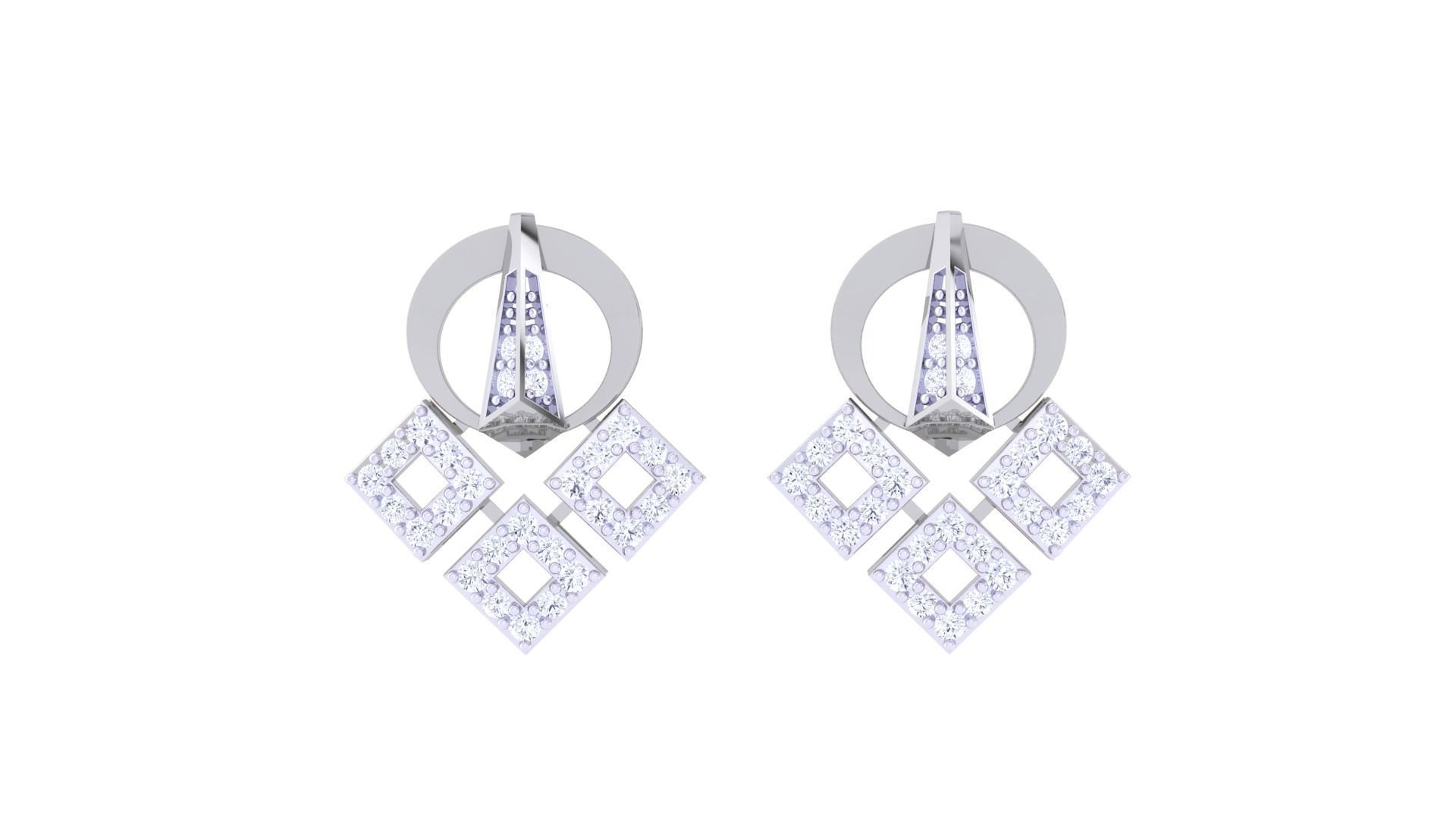 Women Pendant Earrings set 3dm stl obj gltf glb 3mf renders 3D print model_12